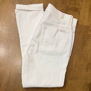 7 For All Mankind Josephina Button Fly White Jeans 26 NWOT